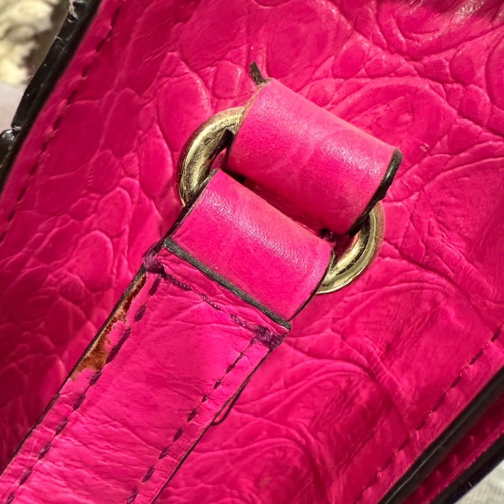 Hot pink Kate Spade Croc Satchel with Shoulder strap - Picture 4 of 15